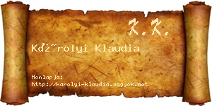 Károlyi Klaudia névjegykártya