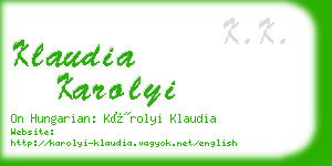 klaudia karolyi business card